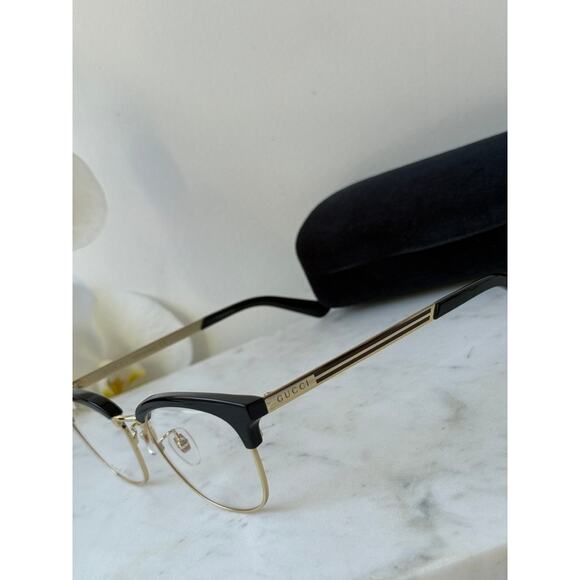 NEW Gucci GG0698OA Black Gold Eyeglasses Frames - Picture 4 of 10